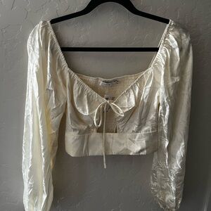 Lush Cream Satin Blouse